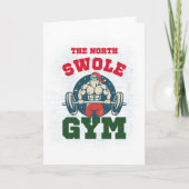North Swole Gym Grappige Kerstman Kaart (Voorkant)