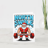 North Swole Santa Funny Christmas Gym Workout Lift Kaart (Voorkant)