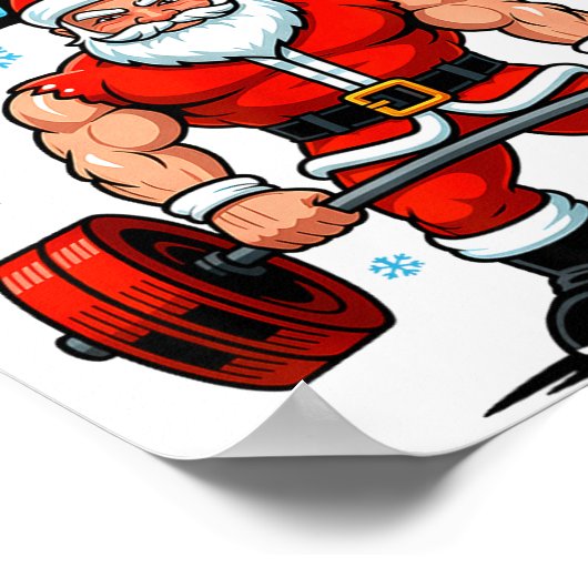 North Swole Santa Funny Christmas Gym Workout Lift Poster (Hoek)