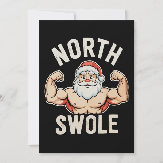 North Swole Santa Gym Workout Fitness Christmas Feestdagenkaart (Voorkant)