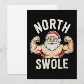 North Swole Santa Gym Workout Fitness Christmas Feestdagenkaart (Voorkant / Achterkant)