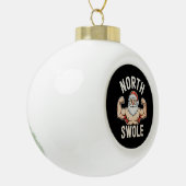 North Swole Santa Gym Workout Fitness Kerstmis Keramische Bal Ornament (Links)