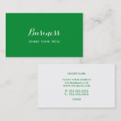 North Texas Green Minimalist Trendy Calligraphic Visitekaartje (Voorkant / Achterkant)
