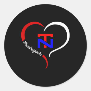 North Tonawanda Lumberjacks Logo Half Heart Ronde Sticker