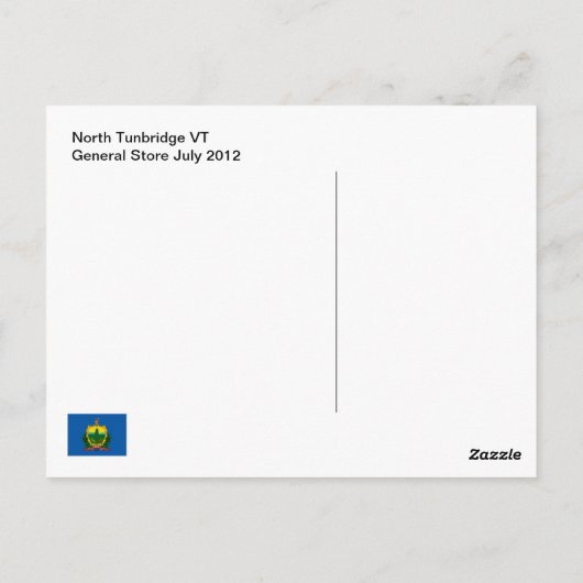North Tunbridge VT General Store, juli 2012 Briefkaart (Achterkant)
