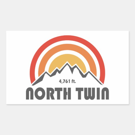 North Twin Mountain New Hampshire Rechthoekige Sticker (Voorkant)