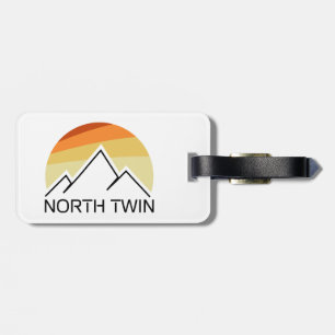 North Twin Mountain New Hampshire Retro Bagagelabel