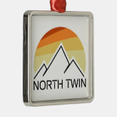 North Twin Mountain New Hampshire Retro Metalen Ornament (Rechts)