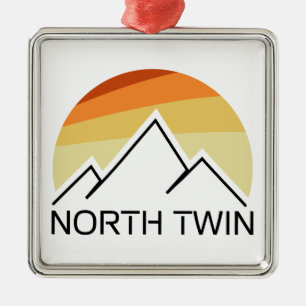North Twin Mountain New Hampshire Retro Metalen Ornament