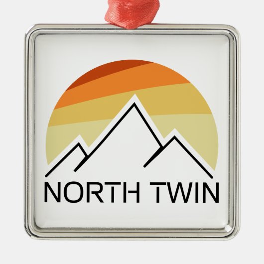 North Twin Mountain New Hampshire Retro Metalen Ornament (Voorkant)
