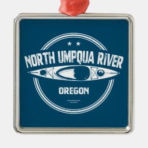 North Umpqua River Oregon Kayak Metalen Ornament