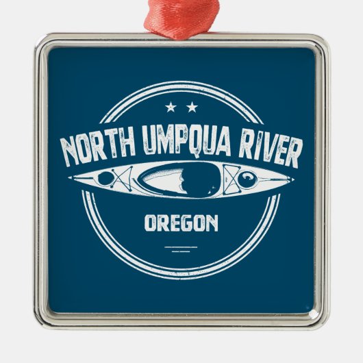 North Umpqua River Oregon Kayak Metalen Ornament (Voorkant)