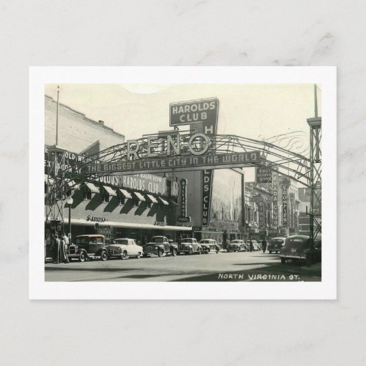 North Virginia St., Reno, Vintage van Nevada Briefkaart (Voorkant)