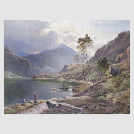 North Wales Lake Cows Shepherd UK Tissue Paper Tissuepapier (Voorkant)