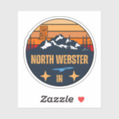 North Webster, Indiana Sticker (Vel)