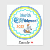 North Wildwood meeuw sticker (Vel)