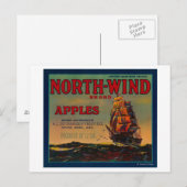 North Wind Apple Crate LabelYakima, WA Briefkaart (Voorkant / Achterkant)
