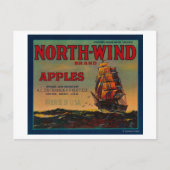 North Wind Apple Crate LabelYakima, WA Briefkaart (Voorkant)