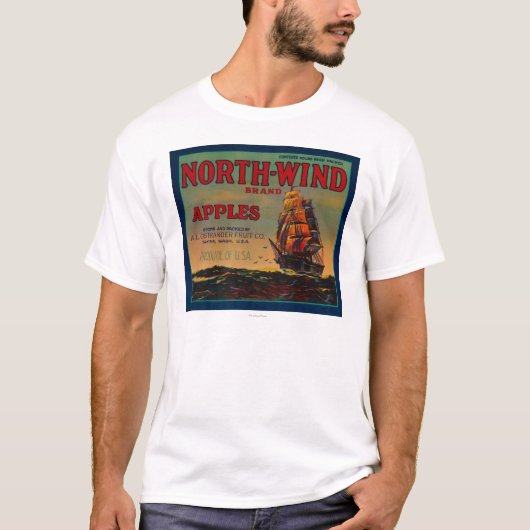 North Wind Apple Crate LabelYakima, WA T-shirt (Voorkant)