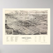 North Yakima, WA Panoramic Map - 1889 Poster (Voorkant)