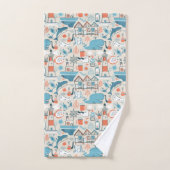 North Zee Cute Doodle Patroon Bad Handdoek (Handdoek)