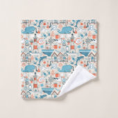 North Zee Cute Doodle Patroon Bad Handdoek (Wasdoekje)