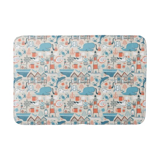 North Zee Cute Doodle Patroon Badmat (Voorkant)