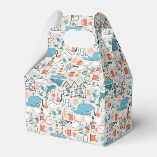 North Zee Cute Doodle Patroon Bedankdoosjes (Voorkant Zijde)