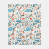 North Zee Cute Doodle Patroon Fleece Deken (Voorkant)