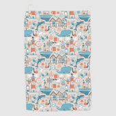 North Zee Cute Doodle Patroon Golfhanddoek (Voorkant)