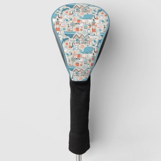 North Zee Cute Doodle Patroon Golfheadcover (Voorkant)
