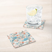 North Zee Cute Doodle Patroon Kartonnen Onderzetters (Insitu)