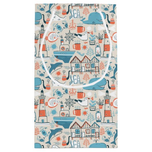 North Zee Cute Doodle Patroon Klein Cadeauzakje (Achterkant)