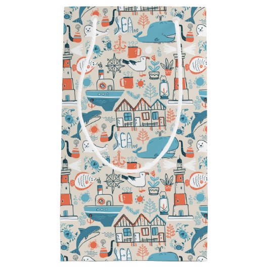 North Zee Cute Doodle Patroon Klein Cadeauzakje (Voorkant)