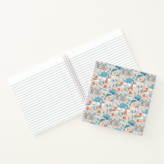 North Zee Cute Doodle Patroon Notitieboek (Binnen)
