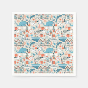 North Zee Cute Doodle Patroon Servet