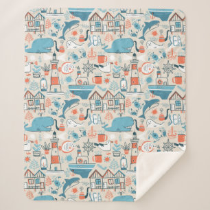 North Zee Cute Doodle Patroon Sherpa Deken