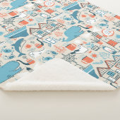 North Zee Cute Doodle Patroon Sherpa Deken (3/4)