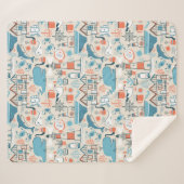 North Zee Cute Doodle Patroon Sherpa Deken (Voorkant (horizontaal))