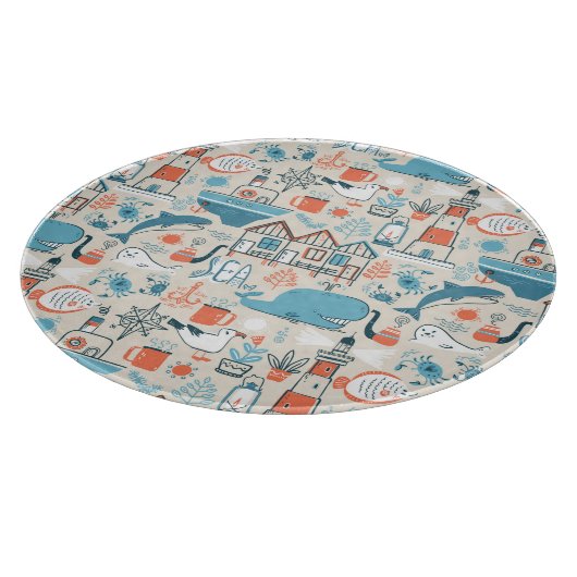 North Zee Cute Doodle Patroon Snijplank (Hoek)