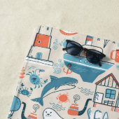 North Zee Cute Doodle Patroon Strandlaken (In situ)