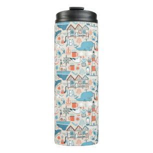 North Zee Cute Doodle Patroon Thermosbeker