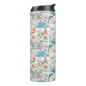 North Zee Cute Doodle Patroon Thermosbeker (Gedraaid links)