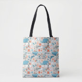 North Zee Cute Doodle Patroon Tote Bag (Voorkant)