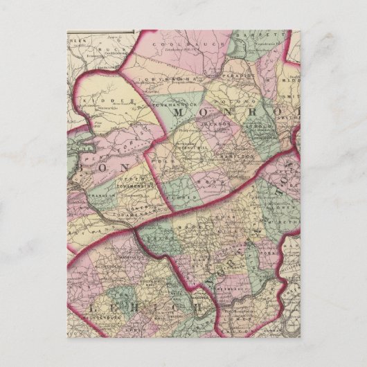 Northampton, Carbon, Monroe, provincie Lehigh Briefkaart (Voorkant)