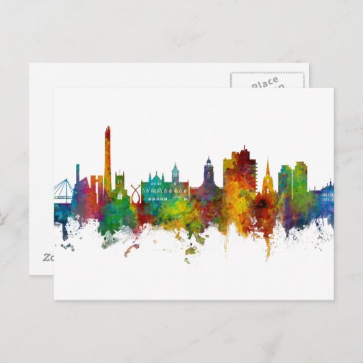Northampton England Skyline Briefkaart (Voorkant / Achterkant)