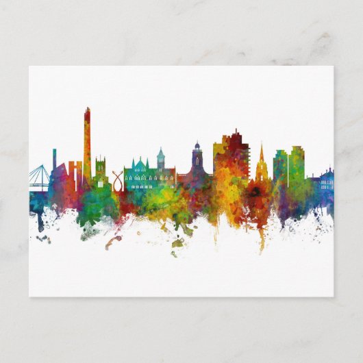 Northampton England Skyline Briefkaart (Voorkant)