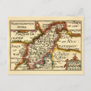 Northamptonshire County Engeland Antiquarische kaa Briefkaart