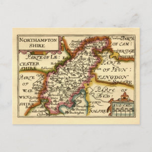 Northamptonshire County Engeland Antiquarische kaa Briefkaart