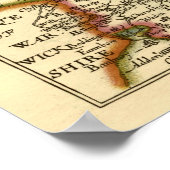 Northamptonshire County Map, Engeland Poster (Hoek)